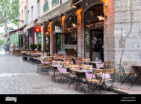 French Cafe Old Town Lyon France Stock Photo Alamy