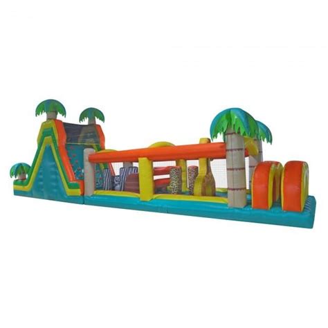 60ft Inflatable Tropical Obstacle Course Obstacle Course Inflatable