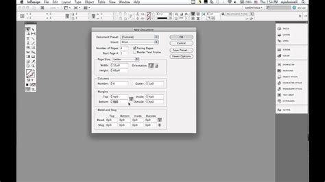 Indesign Lesson 1 The Tools Basic Page Setup Youtube