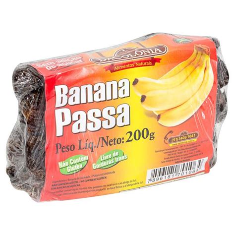 Banana Passa Dacolônia Sem Adição De Açúcar Pacote 200g Big Box 402 403 Norte