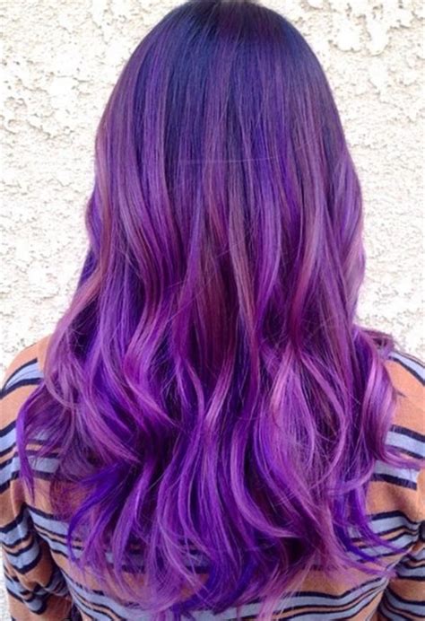 Purple Ombre Balayage Hairstylefor Dark Hair Color Capellistyle