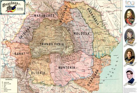 Harta Romaniei Pe Regiuni 1919 1940 Auxiliare Scolare
