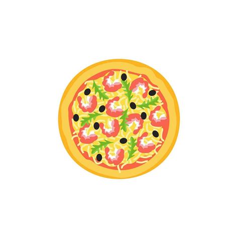 Vector Illustration Of Pizza On Isolate Background Traditional Italian