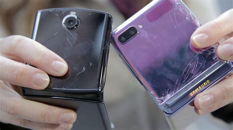 the galaxy z flip and motorola razr broke on the first try in our drop test cnet