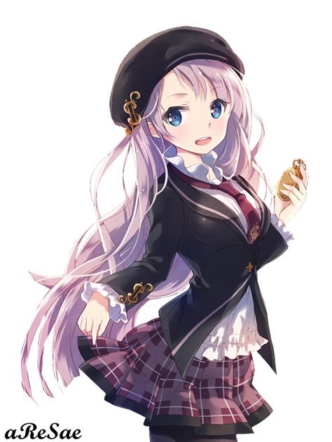anime girl in a uniform render