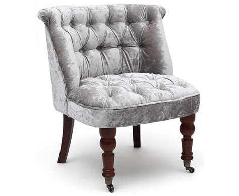 Amazing gallery of interior design and decorating ideas of bedroom chairs in bedrooms, decks/patios, girl's rooms by elite interior. Clare Silver Crushed Velvet Bedroom Chair