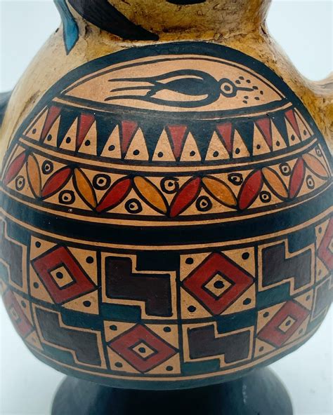 Vintage Cusco Peru Pottery Chicha Jug Handcrafted And Painted Etsy