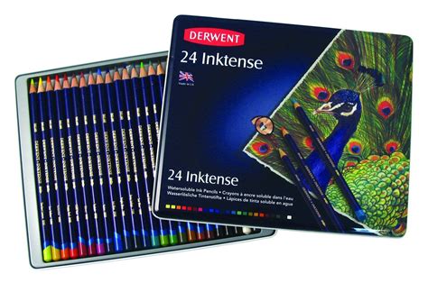 Amazon Com Derwent Inktense Pencils 4mm Core Metal Tin 24 Count