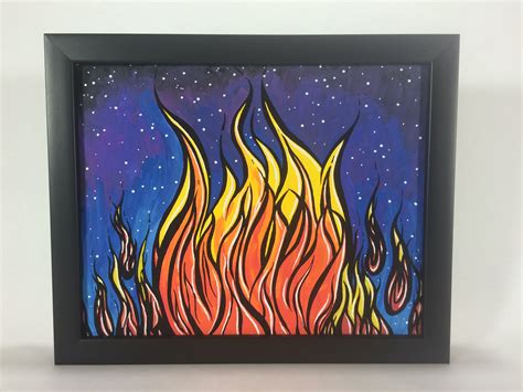 Original Painting Framed Acrylic Canvas 8 x 10 with Black Wood Frame ...