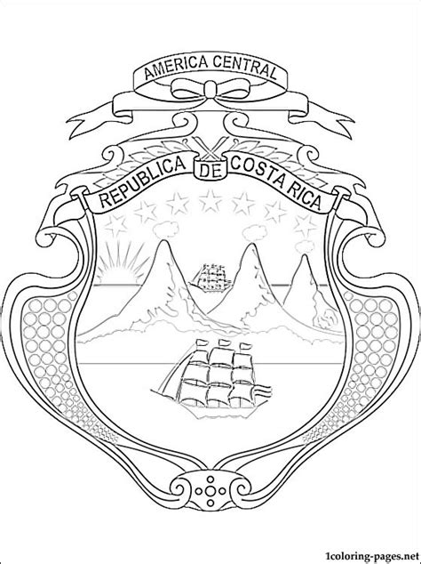 5.0 out of 5 stars very well done. Costa Rica coat of arms coloring page | Coloring pages