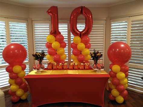 Red & Yellow themed 10th Birthday Party Decorations #partysuperstore
