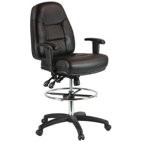 Premium Leather Drafting Chair With Arms