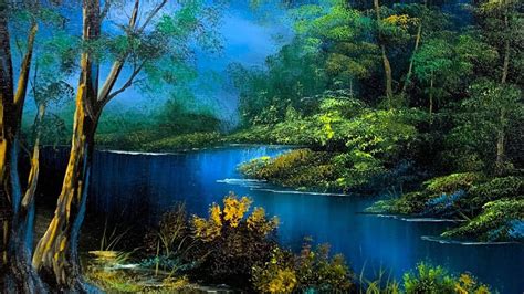 How To Paint A Lake In The Woods Using Oil Paints Paintings By Justin