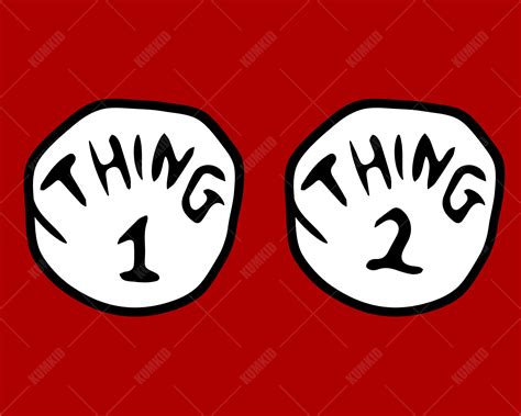 Thing One Thing Two Svg Thing 1 Thing 2 Svg Dr Svg Seuss Etsy