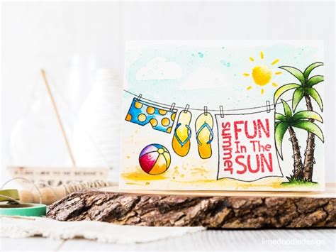 Summer Fun In The Sun Diy Watercolor Single Layer Scene