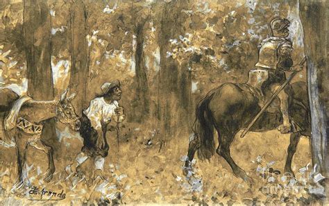 Sancho panza is the squire and inseparable companion of don quixote (part i published 1605, part ii, published 1615). Don Quixote Y Sancho Panza Painting by Pg Reproductions