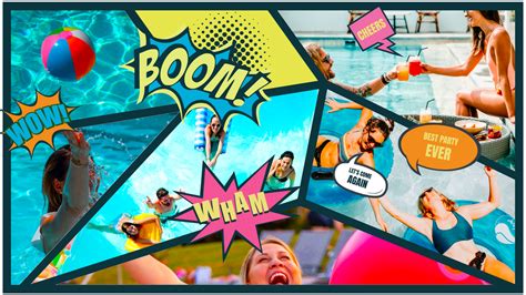 Awesome Swimming Pool Party Comic Strip Comic Strip Template
