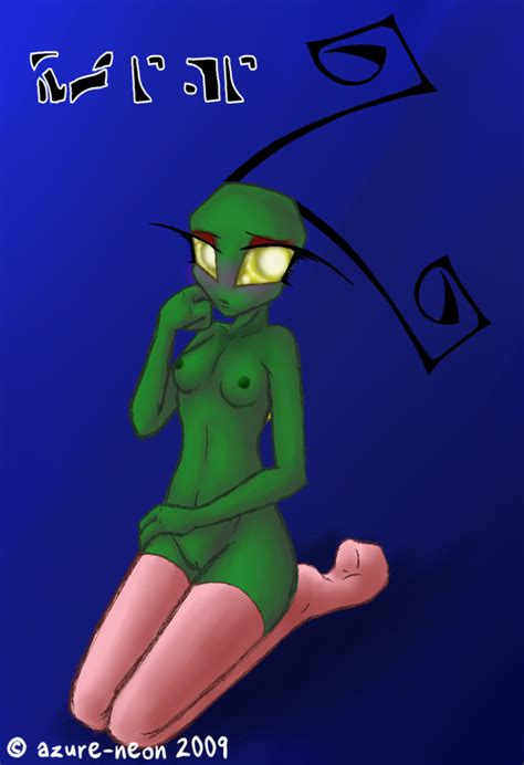 Rule 34 2009 Alien Antennae Azure Neon Breasts Fan Character Female Green Invader Zim Irken