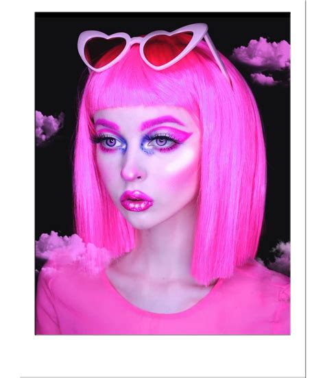 Neon Pink Wig Bob With Bangs Bob Wigs Star Style Wigs Uk