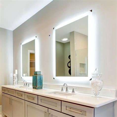 Side Lighted Led Bathroom Vanity Mirror 36 X 36 Square Bathroom