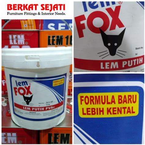 Jual Lem Putih Fox Pvac Ember Biru 10kg 10 Kg Lem Plamur Kayu Kertas