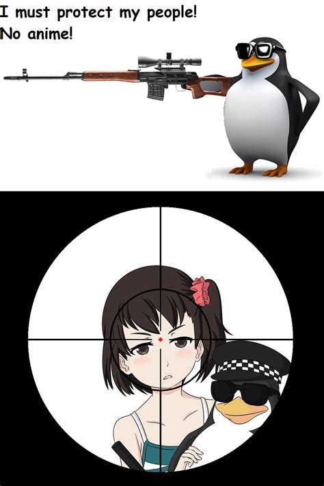 Penguin Sniper Saving Penguin Cop No Anime Penguin Know Your Meme
