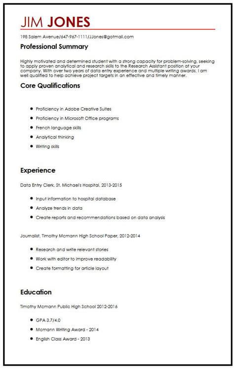 Here's a student resume example that focuses on volunteer experience and personal projects instead of work experience: CV Sample for High School Students - MyPerfectCV