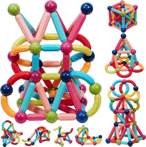 Couomoxa Magnetic Building Sticks Blocks Toy Stem Educational