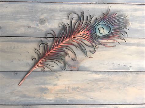 Peacock Feather Metal Wall Art Home Decor Etsy