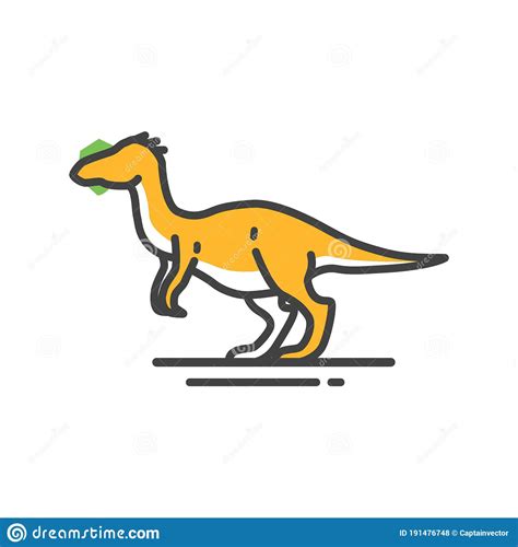 Dilophosaurus Vector Illustration Isolated In White Background