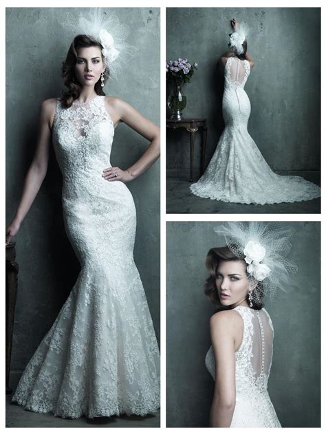 gorgeous sheer illusion neckline and back mermaid lace wedding dress 2453899 weddbook