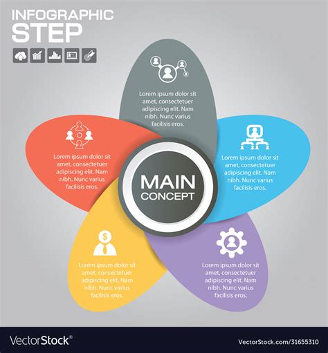 5 Steps Infographic Design Elements For Your Vector Image