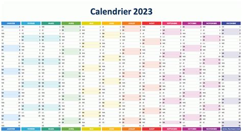 Calendrier 2023 Simple