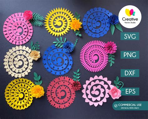 Rolled Flowers Svg Bundle Creative Vector Studio