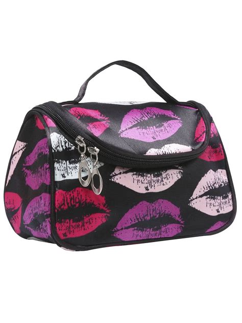 Lipstick Print Zipper Makeup Bag Sheinsheinside