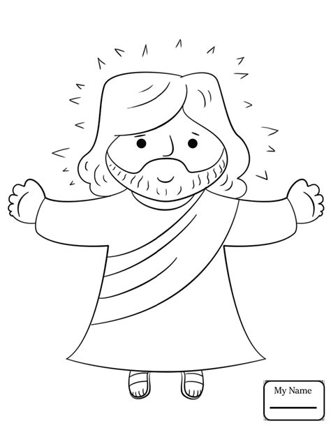 Simple Drawing Jesus Christ Sketch Coloring Page