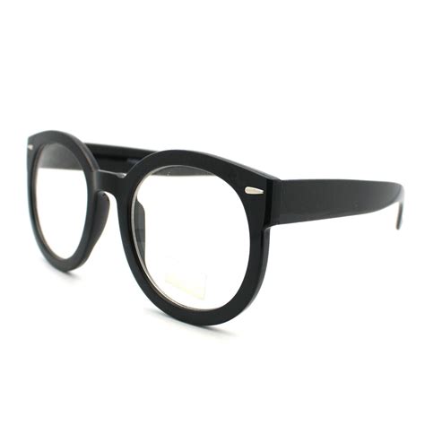black oversized round thick horn rim clear lens fashion eye glasses frame new ebay