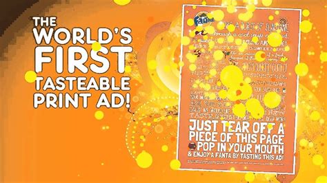 Fanta The Worlds First Tastable Print Ad Via Youtube ¡fanta Crea