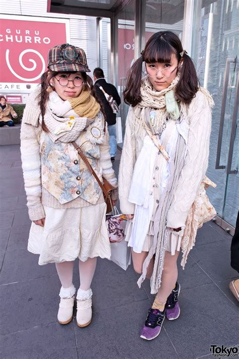 Layered Fashion W Round Glasses Clogs And Cute Rings In Harajuku Tokyo Fashion
