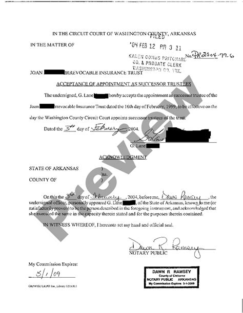 Trustee Acceptance Letter Example With Signature Us Legal Forms