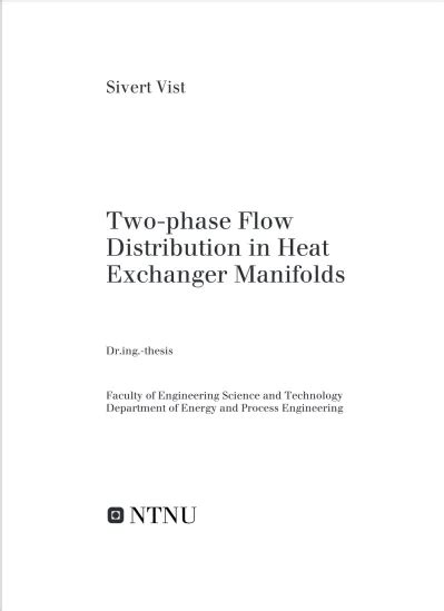 Two Phase Flow Distribution In Heat Exchanger Manifolds