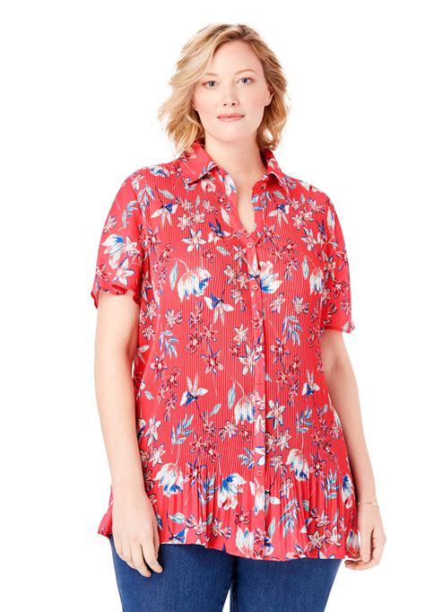 Woman Within Woman Within Womens Plus Size Blouse In Crinkle
