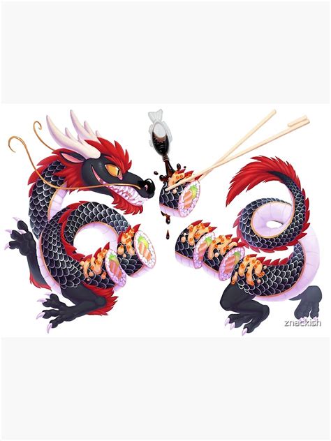 Sushi Dragon Poster For Sale By Znackish Redbubble