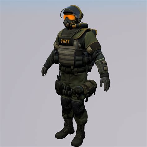 Agent From The Game Csgo Biosecurity Specialist Swat 3d Model Cgtrader