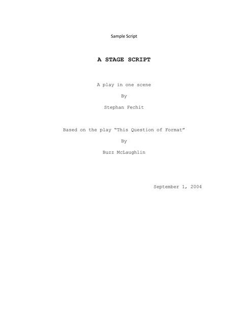 Screenplay Template Pages