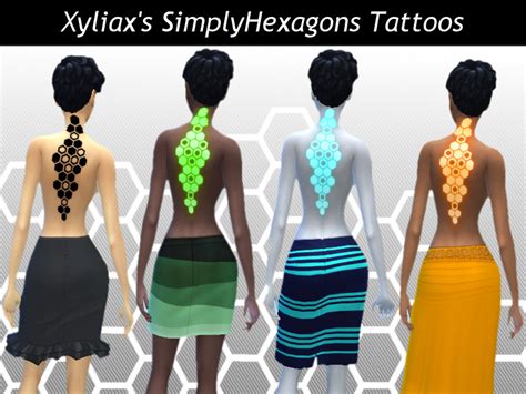 The Sims Resource Simplyhexagons Upper Back Tattoo