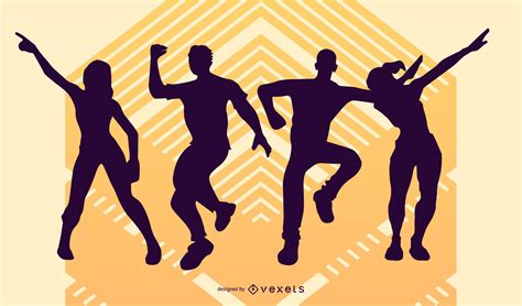 People Silhouettes Dancing Party Vector Download