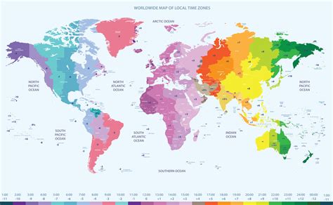 World Time Zone Map With Countries