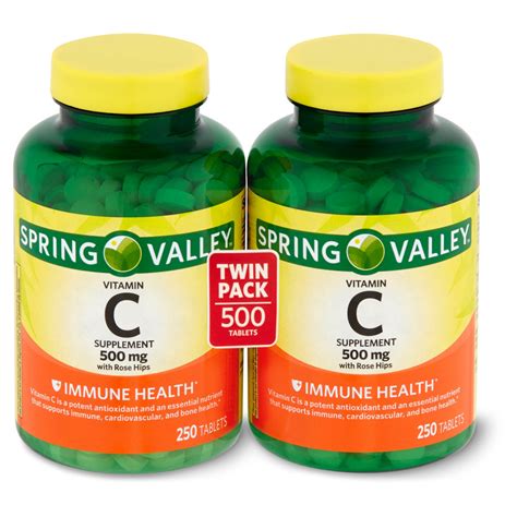 Spring Valley Vitamin C Supplement With Rose Hips 500