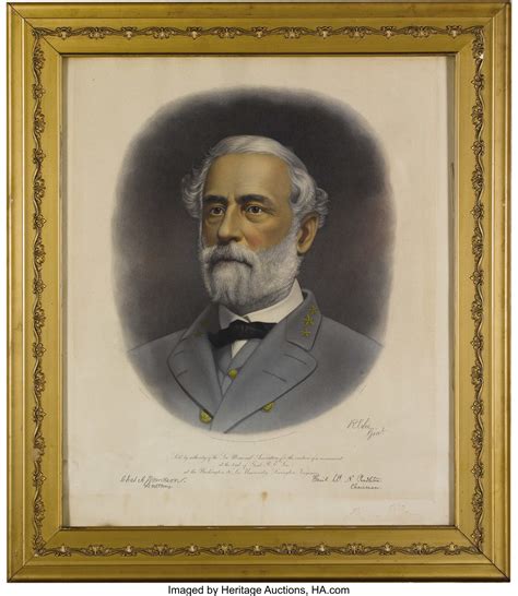 Robert E Lee Color Engraved Portrait Copyright 1870 By Bradley